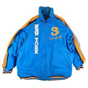 Russo Spirit Mens 4XL Blue Orange New York Mets Knicks Bomber Jacket Extra Thick